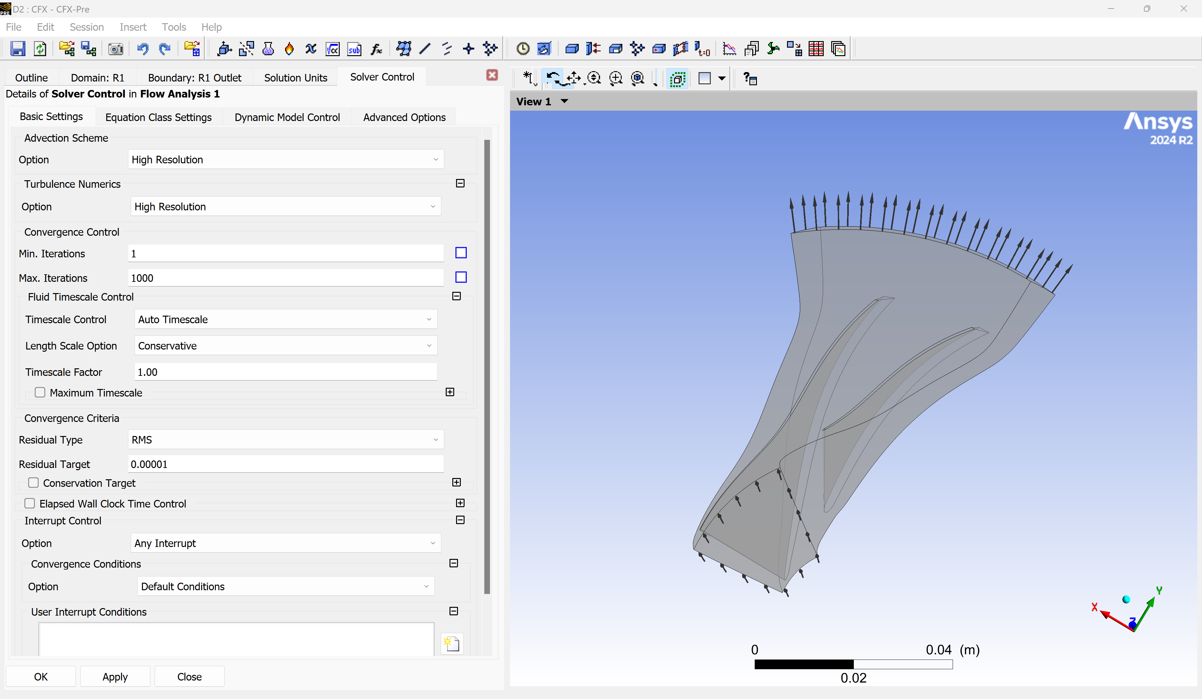 Solver settings in CFX